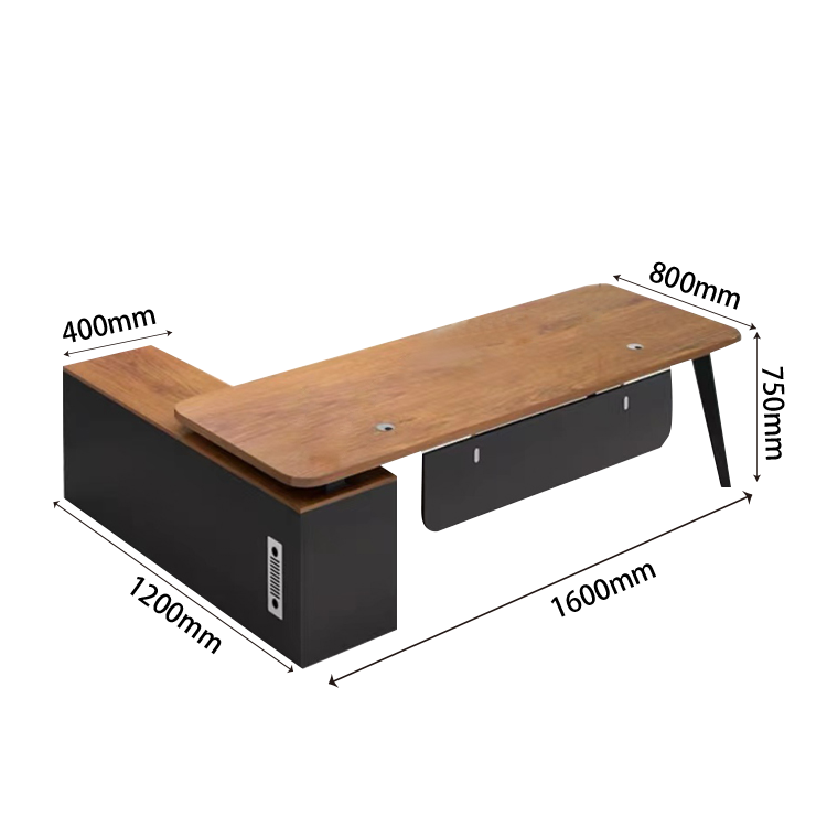 オフィスデスク エグゼクティブデスク 社長机 R加工 サイドキャビネット 幕板 配線穴 大容量 シンプル カスタマイズ可能 LBZ-N013