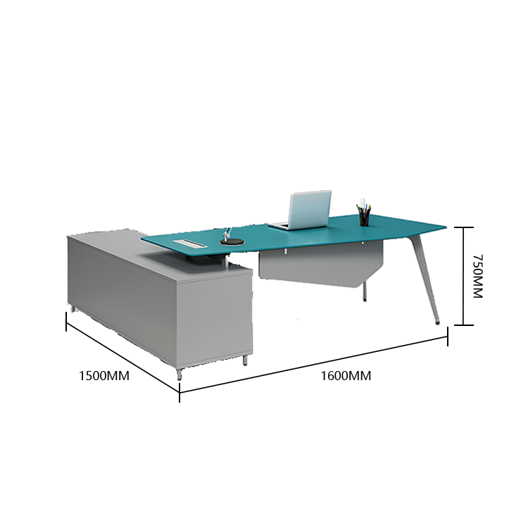 エグゼクティブデスク ワークデスク オフィスデスク パソコンデスク L型デスク 事務用 作業用 仕事用 キャビネット付き 幕板付き 丈夫な脚部 厚手 高荷重性 おしゃれ 洗練 グレー カスタマイズ可能 LBZ-XG-N001