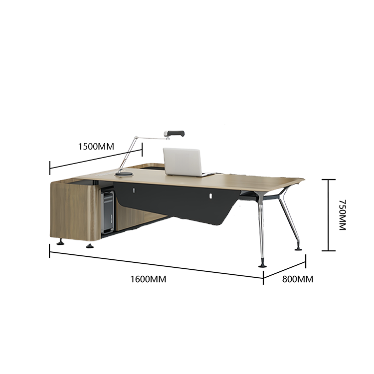 エグゼクティブデスク ワークデスク オフィスデスク パソコンデスク L型デスク 事務用 作業用 仕事用 PC用収納スペース サイドキャビネット付き 幕板付き 丈夫な脚部 厚手 広い 高荷重性 快適 シンプル 洗練 ナチュラル カスタマイズ可能 LBZ-RY-N001