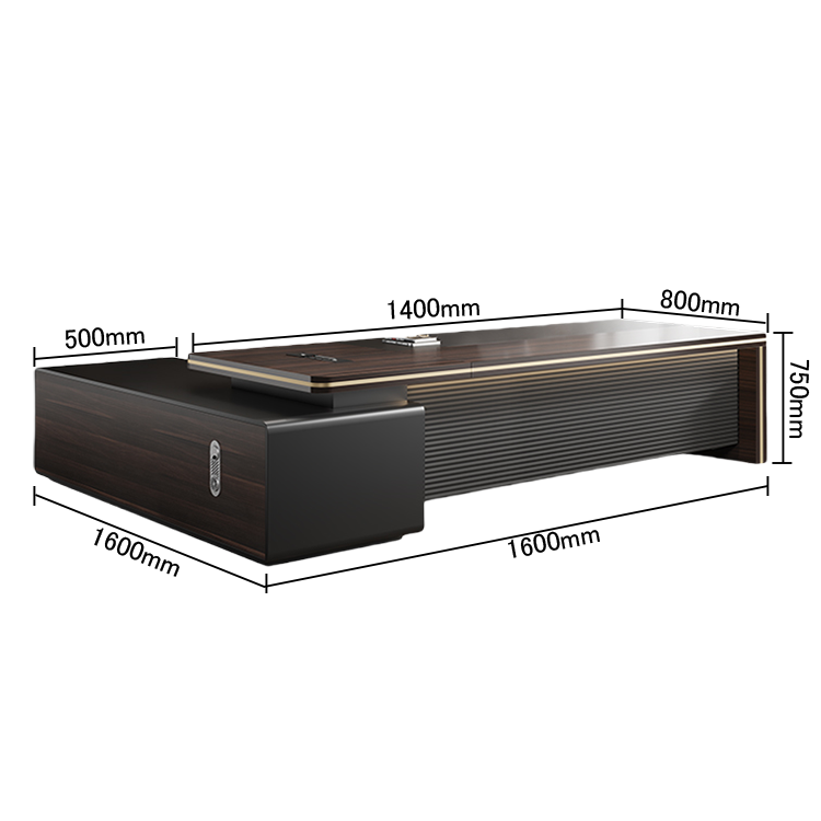 エグゼクティブデスク フィスデスク デスク 冷却ファン付き ダイヤル錠 幕板付き おしゃれ ローズウッド カスタマイズ可能 LBZ-N048