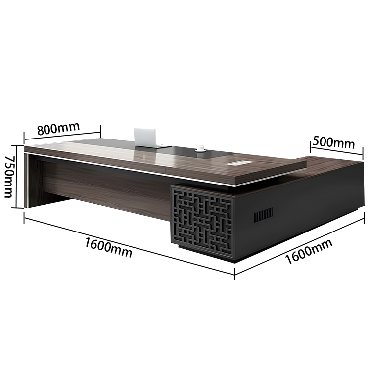 エグゼクティブデスク オフィスデスク 社長机 木製デスク バイカラーデスク 木目調 鍵付き 配線ボックス カスタマイズ可能 LBZ-N029
