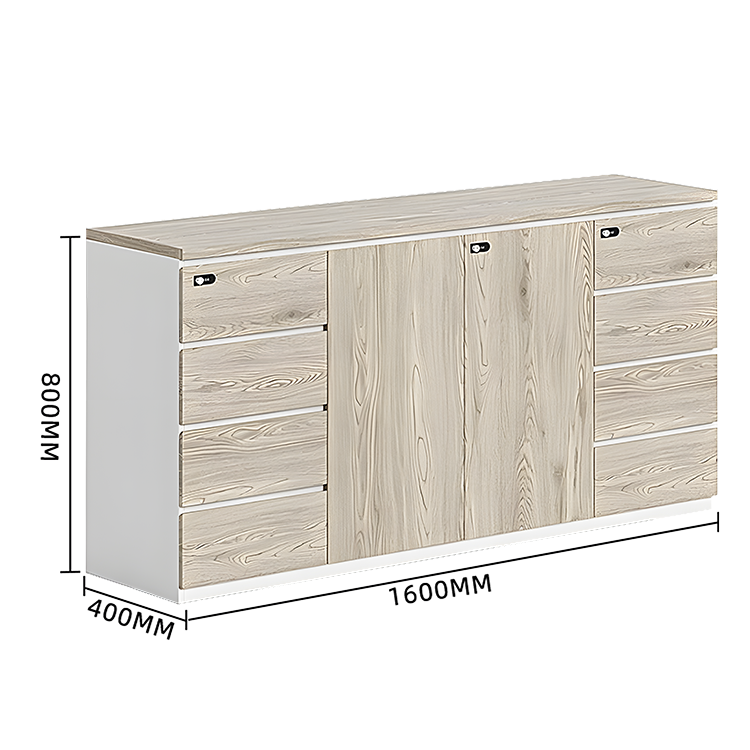 木製キャビネット 収納キャビネット 扉付き収納 ダイヤル錠 可動棚板 大容量収納 シンプル オーク カスタマイズ可能 BGCWG-N018