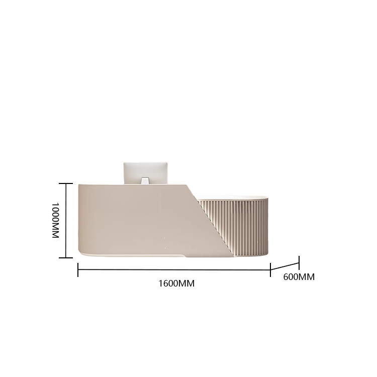 受付カウンター レジカウンター フロント 受付台 店舗用 サロン 引き出し 洗練 ベージュ カスタマイズ可能 JDQT-BODS-N002