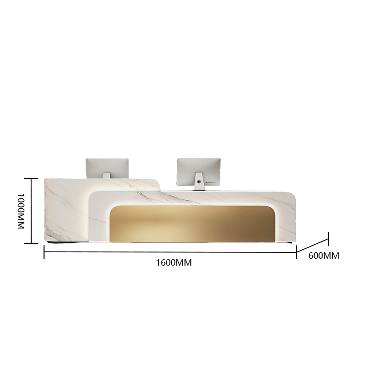 受付カウンター レジカウンター 店舗用 焼付塗装 LEDライト付き 大容量収納 ブラック カスタマイズ可能 JDQT-BODS-N024