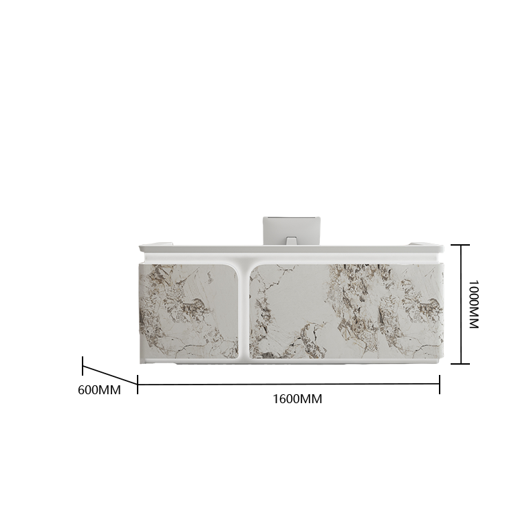 受付カウンター レジカウンター 受付台 大型 サロン 焼付塗装 大容量 ベージュ カスタマイズ可能 JDQT-BODS-N022