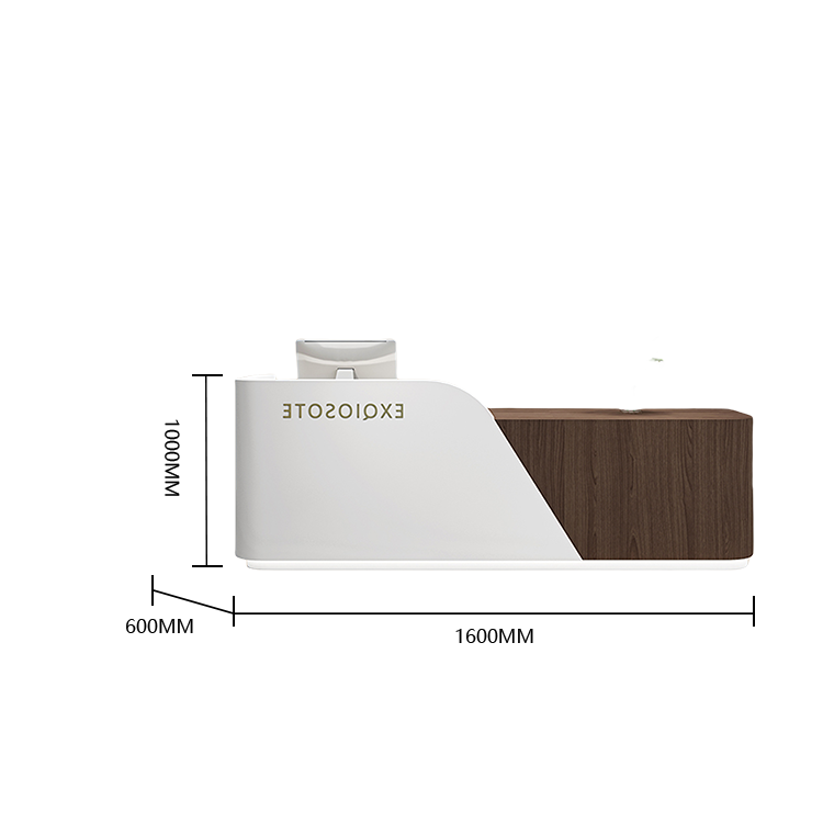 受付カウンター レジカウンター フロント 受付台 店舗用 美容院 大容量収納 ナチュラル カスタマイズ可能 JDQT-BODS-N001