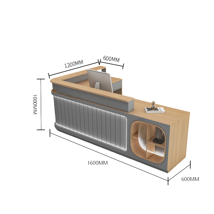受付カウンター レジカウンター 受付台 大型カウンター サロン 収納 厚手 洗練 ベージュ カスタマイズ可能 JDQT-BODS-N003