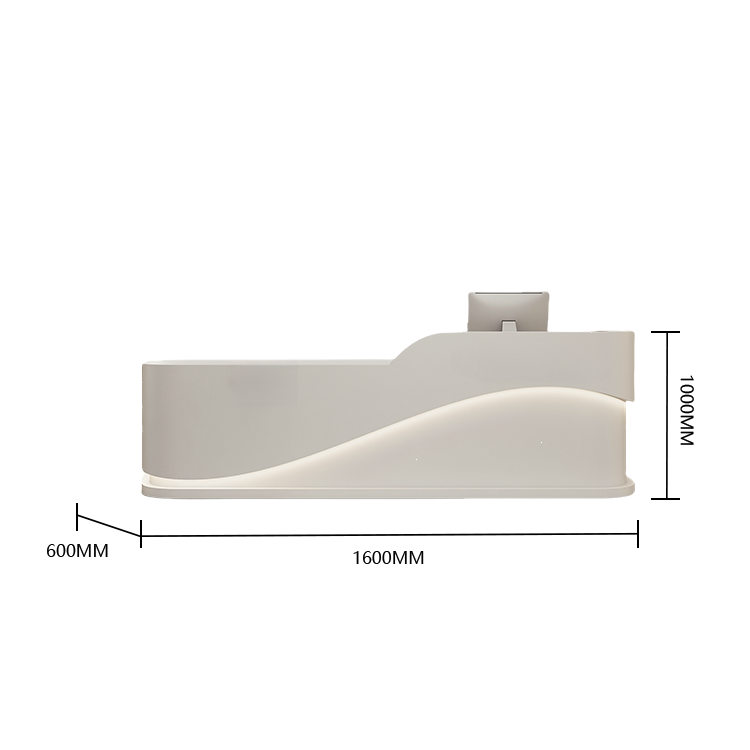 受付カウンター レジカウンター 受付台 エントランス受付 サロン 引き出し 大容量 グレー カスタマイズ可能 JDQT-BODS-N015