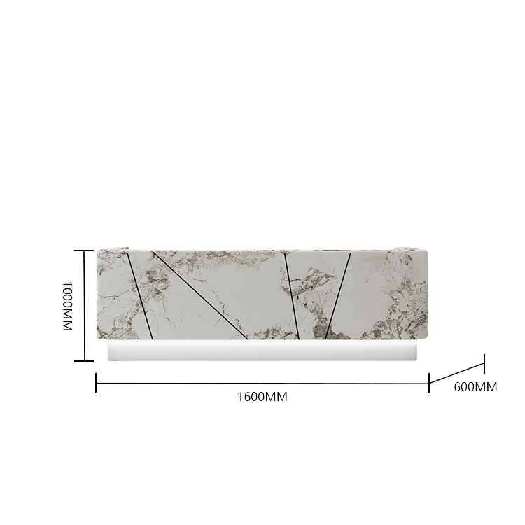 受付カウンター レジカウンター 受付台 大型カウンター サロン 大容量収納 エレガント ベージュ カスタマイズ可能 JDQT-BODS-N011