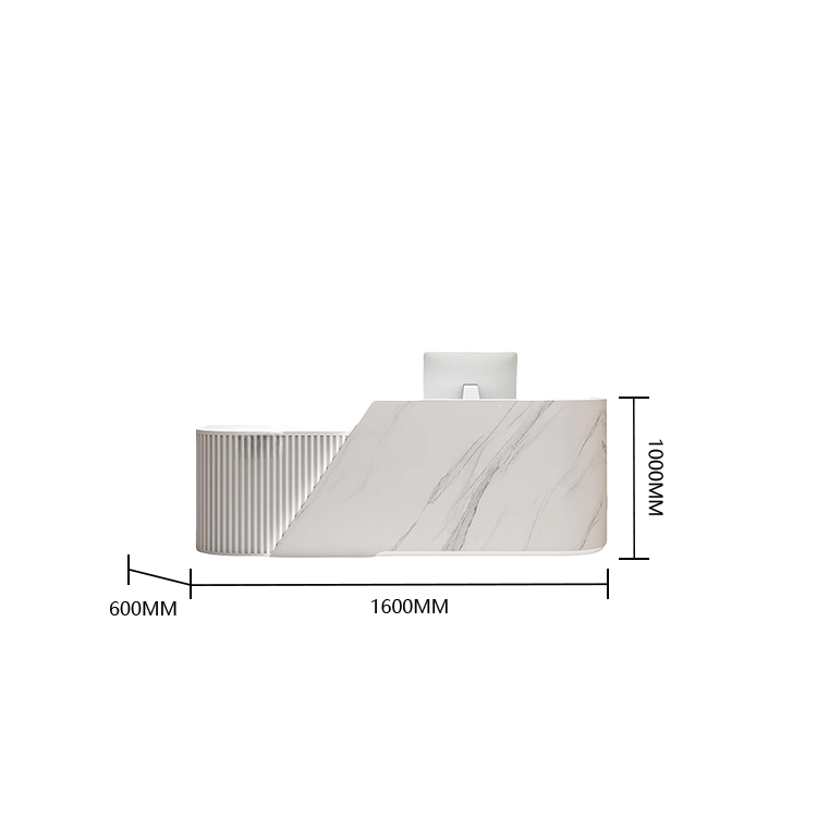 受付カウンター レジカウンター フロント 受付台 店舗用 サロン 引き出し 洗練 ベージュ カスタマイズ可能 JDQT-BODS-N002