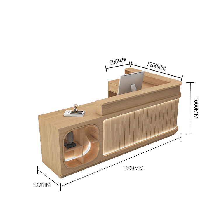 受付カウンター レジカウンター 受付台 大型カウンター サロン 収納 厚手 洗練 ベージュ カスタマイズ可能 JDQT-BODS-N003
