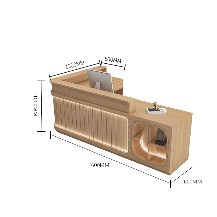 受付カウンター レジカウンター 受付台 大型カウンター サロン 収納 厚手 洗練 ベージュ カスタマイズ可能 JDQT-BODS-N003