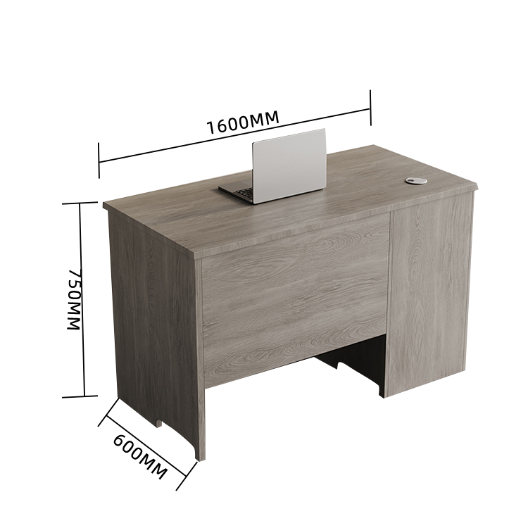 オフィスデスク 事務机 片袖デスク 役員用 配線穴付き 鍵付き シンプル スタイリッシュ ディープグレー カスタマイズ可能 YGZ-N026