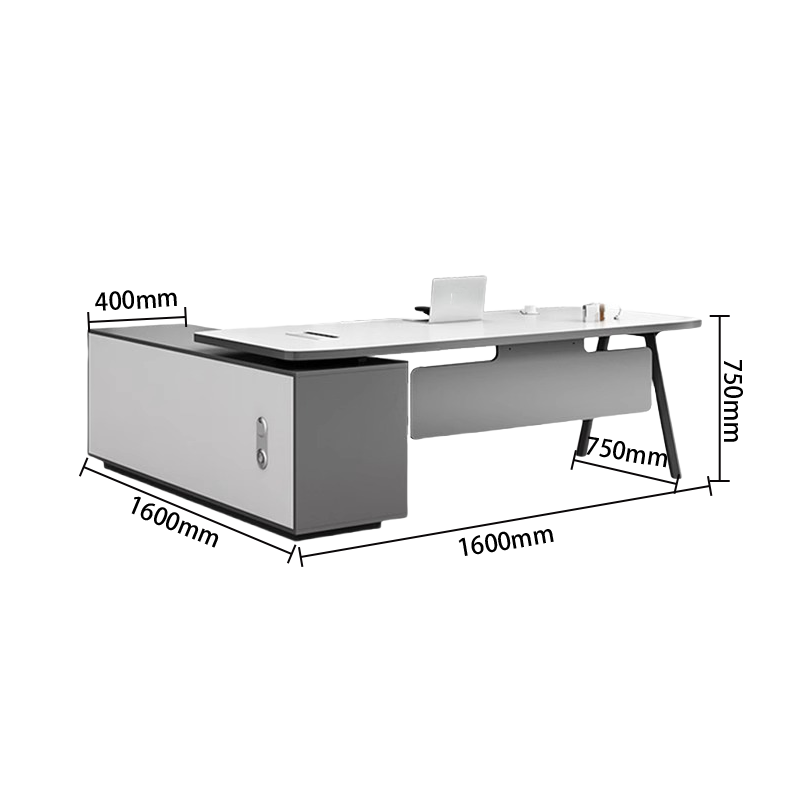 デスク オフィスデスク エグゼクティブデスク 事務机 キャビネット ダイヤル錠 幕板付き 配線ボックス カスタマイズ可能 LBZ-N001