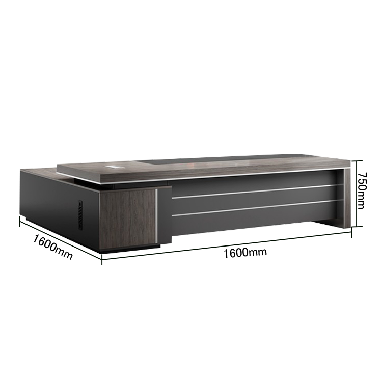 オフィスデスク エグゼクティブデスク 社長机 事務用 エコボード ダイヤル錠 PC排気口 ウォールナット カスタマイズ可能 LBZ-N014