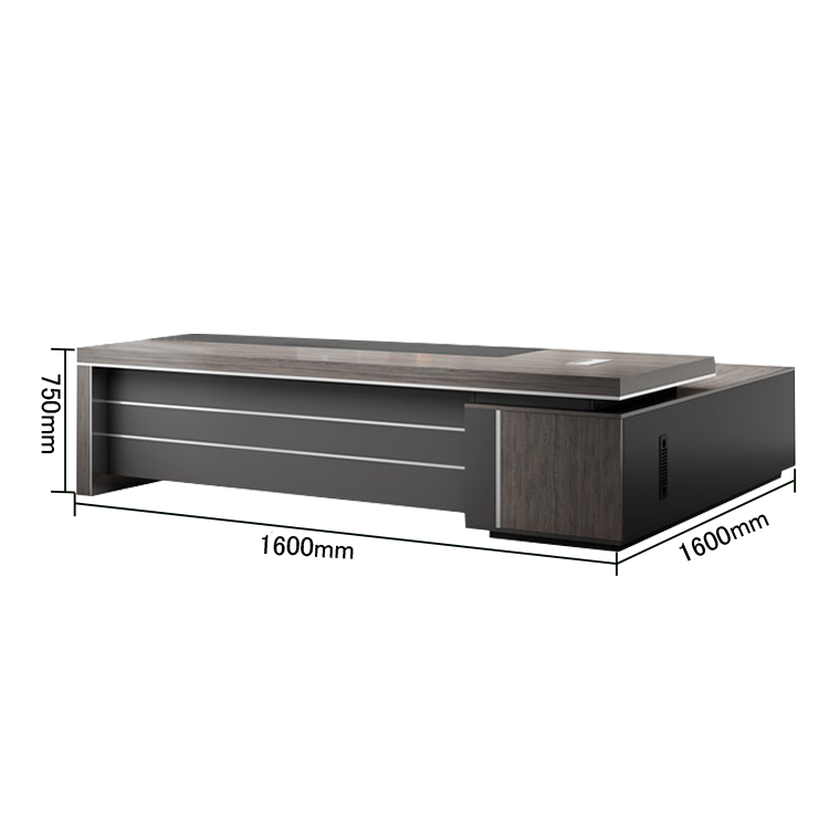 オフィスデスク エグゼクティブデスク 社長机 事務用 エコボード ダイヤル錠 PC排気口 ウォールナット カスタマイズ可能 LBZ-N014