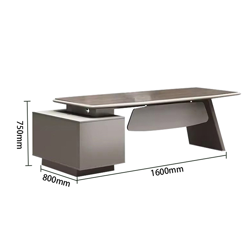 ワークデスク オフィスデスク エグゼクティブデスク 社長机 配線ボックス ダイヤル錠 ウォールナット カスタマイズ可能 LBZ-N019