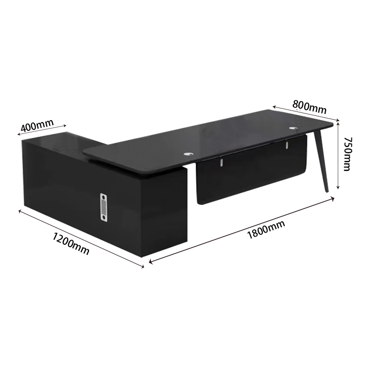 オフィスデスク エグゼクティブデスク 社長机 R加工 サイドキャビネット 幕板 配線穴 大容量 シンプル カスタマイズ可能 LBZ-N013