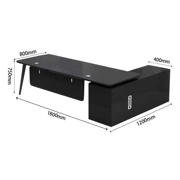 オフィスデスク エグゼクティブデスク 社長机 R加工 サイドキャビネット 幕板 配線穴 大容量 シンプル カスタマイズ可能 LBZ-N013