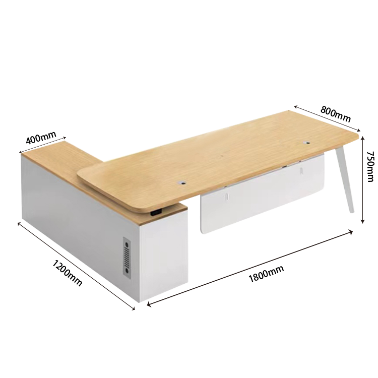 オフィスデスク エグゼクティブデスク 社長机 R加工 サイドキャビネット 幕板 配線穴 大容量 シンプル カスタマイズ可能 LBZ-N013