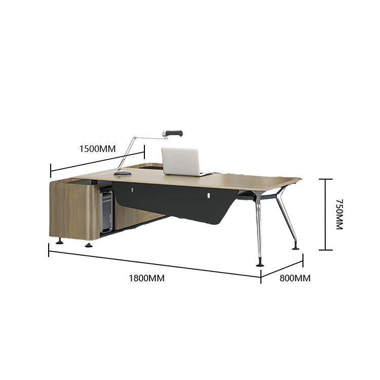 エグゼクティブデスク ワークデスク オフィスデスク パソコンデスク L型デスク 事務用 作業用 仕事用 PC用収納スペース サイドキャビネット付き 幕板付き 丈夫な脚部 厚手 広い 高荷重性 快適 シンプル 洗練 ナチュラル カスタマイズ可能 LBZ-RY-N001