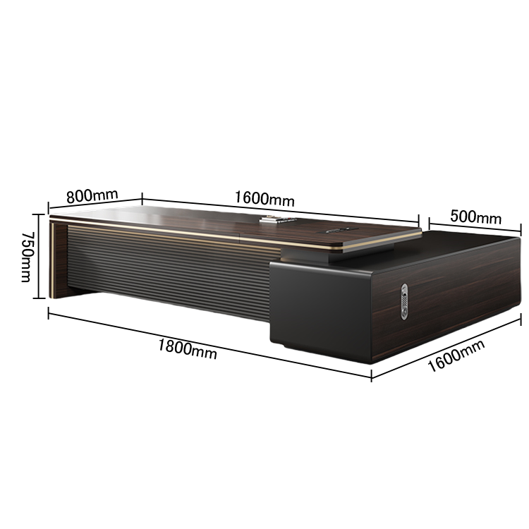 エグゼクティブデスク フィスデスク デスク 冷却ファン付き ダイヤル錠 幕板付き おしゃれ ローズウッド カスタマイズ可能 LBZ-N048