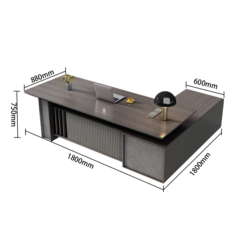 エグゼクティブデスク オフィスデスク 社長机 木製デスク 社長室 仕事用 木目調 ダイヤル錠 高級感 ダークウォールナット LBZ-N030