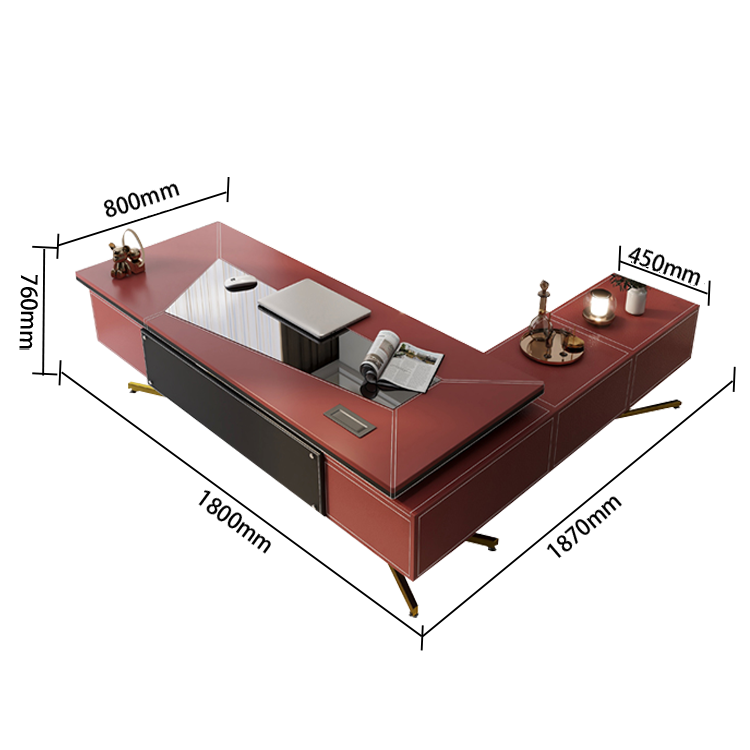 ワークデスク オフィスデスク 社長机 昇降可能デスク 電動昇降デスク 引き出し 大容量収納 オレンジ カスタマイズ可能 LBZ-N023