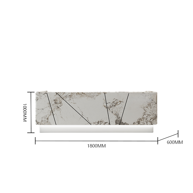 受付カウンター レジカウンター 受付台 大型カウンター サロン 大容量収納 エレガント ベージュ カスタマイズ可能 JDQT-BODS-N011