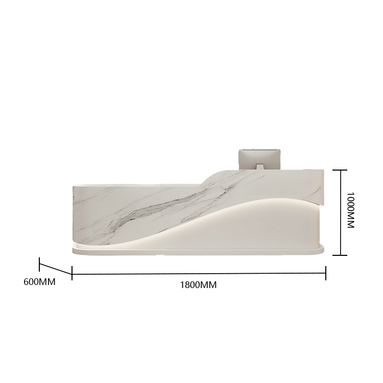 受付カウンター レジカウンター 受付台 エントランス受付 サロン 引き出し 大容量 グレー カスタマイズ可能 JDQT-BODS-N015