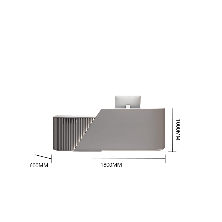 受付カウンター レジカウンター フロント 受付台 店舗用 サロン 引き出し 洗練 ベージュ カスタマイズ可能 JDQT-BODS-N002