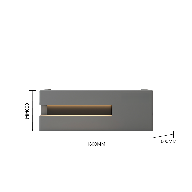 受付カウンター レジカウンター 受付台 エントランス受付 大型 サロン 大容量 グレー カスタマイズ可能 JDQT-BODS-N014