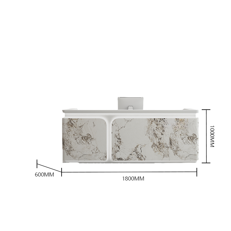 受付カウンター レジカウンター 受付台 大型 サロン 焼付塗装 大容量 ベージュ カスタマイズ可能 JDQT-BODS-N022