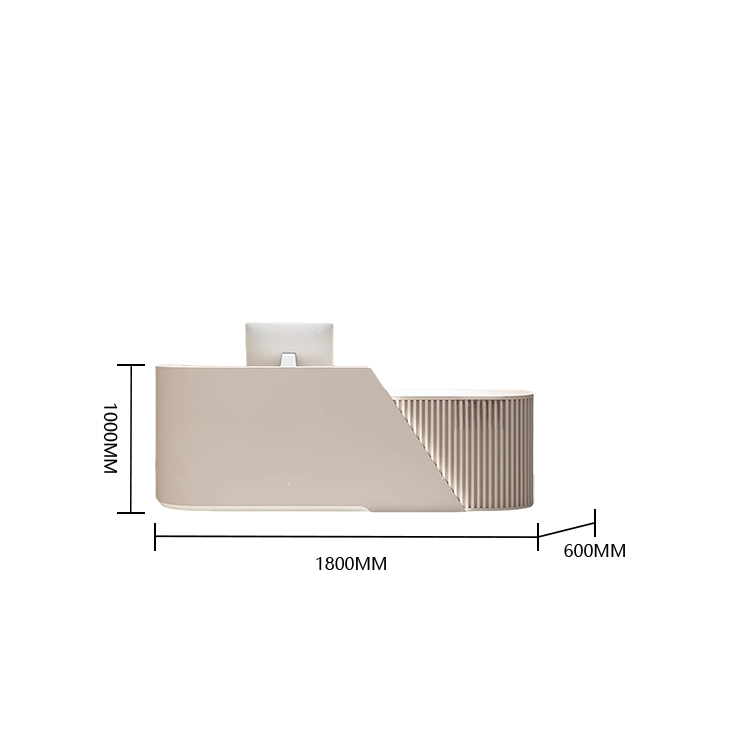 受付カウンター レジカウンター フロント 受付台 店舗用 サロン 引き出し 洗練 ベージュ カスタマイズ可能 JDQT-BODS-N002