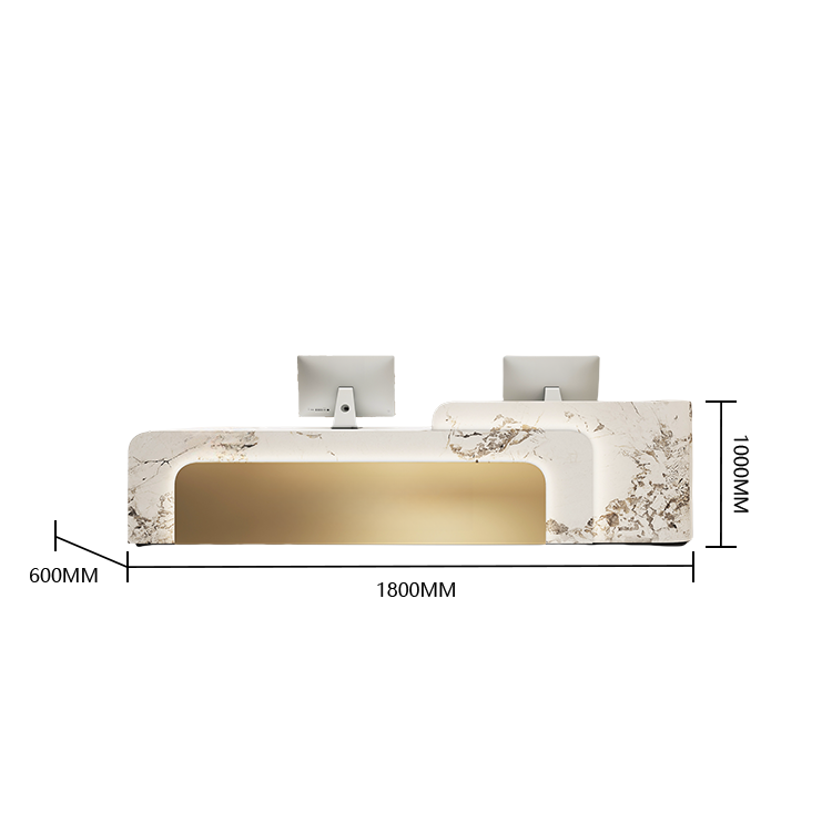 受付カウンター レジカウンター 店舗用 焼付塗装 LEDライト付き 大容量収納 ブラック カスタマイズ可能 JDQT-BODS-N024