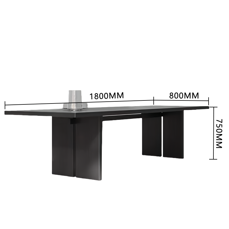 会議テーブル ミーティングテーブル 商談テーブル 木目調 天然木 厚重感 パイン材 おしゃれ ブラック カスタマイズ可能 HYZ-N037