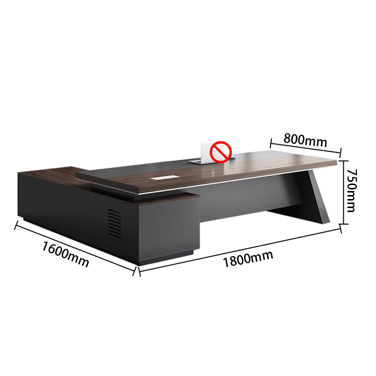 エグゼクティブデスク ワークデスク オフィスデスク L型デスク 社長机 幕板付き 配線ボックス 高級感 カスタマイズ可能 LBZ-N005