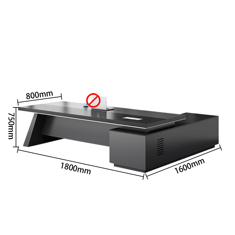 エグゼクティブデスク ワークデスク オフィスデスク L型デスク 社長机 幕板付き 配線ボックス 高級感 カスタマイズ可能 LBZ-N005