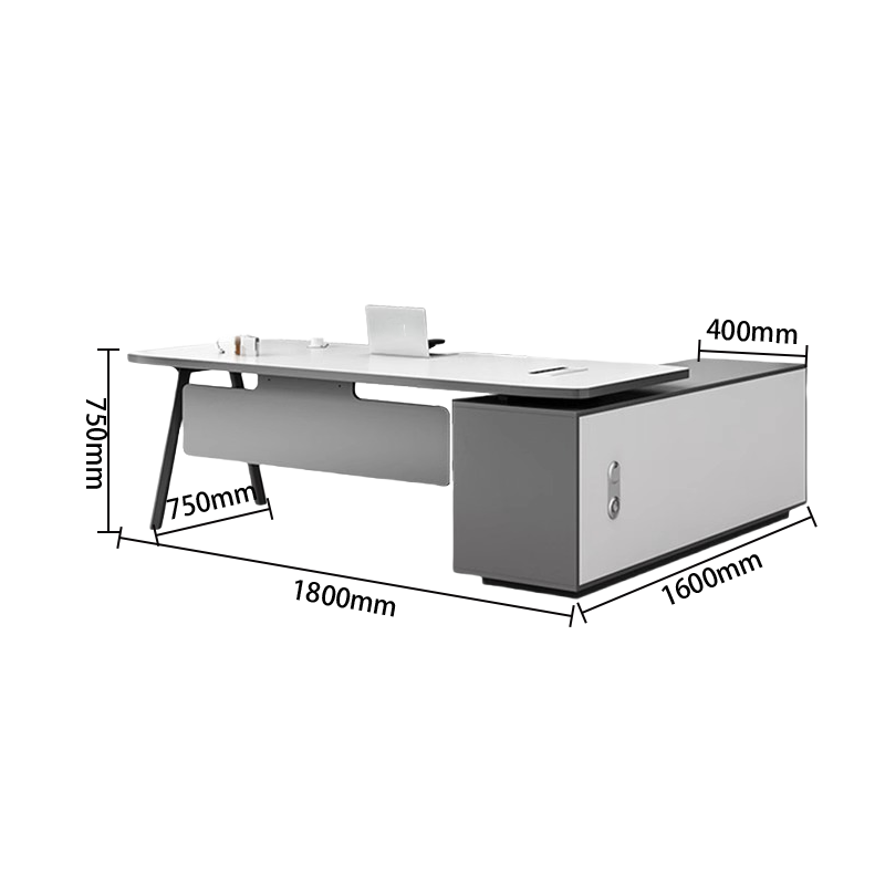 デスク オフィスデスク エグゼクティブデスク 事務机 キャビネット ダイヤル錠 幕板付き 配線ボックス カスタマイズ可能 LBZ-N001