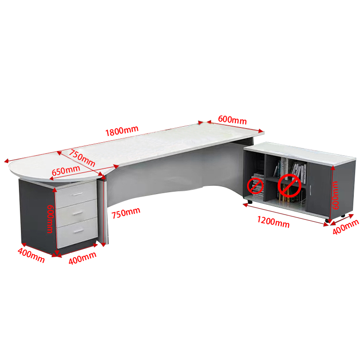 ワークデスク オフィスデスク エグゼクティブデスク 社長机 R加工 引き出し 幕板 シンプル ホワイト カスタマイズ可能 LBZ-N009