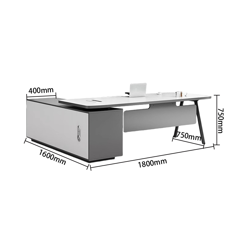 デスク オフィスデスク エグゼクティブデスク 事務机 キャビネット ダイヤル錠 幕板付き 配線ボックス カスタマイズ可能 LBZ-N001