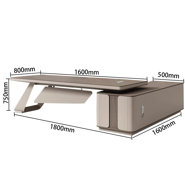 オフィスデスク エグゼクティブデスク 社長机 冷却ファン PC収納スペース 焼付塗装 高級感 グレー カスタマイズ可能 LBZ-N008