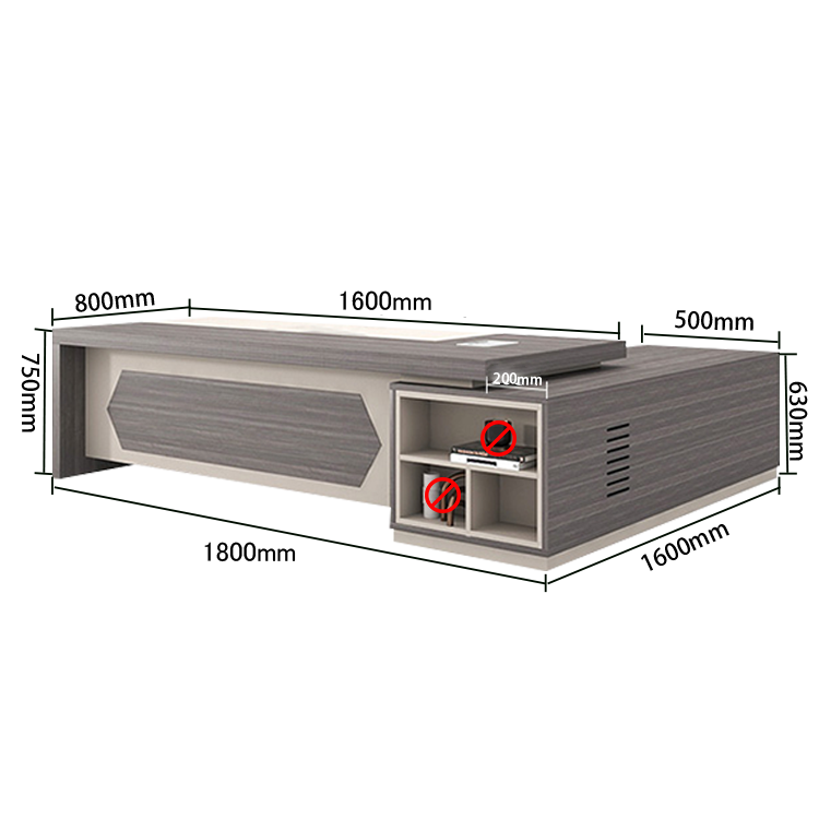 オフィスデスク エグゼクティブデスク 社長机 サイドキャビネット 配線ボックス ダイヤル錠 シンプル カスタマイズ可能 LBZ-N011