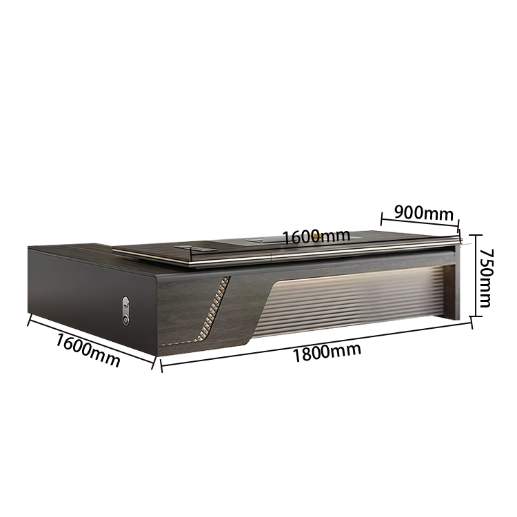 オフィスデスク ワークデスク エグゼクティブデスク 社長机 幕板付き 厚手 メラミン化粧板 高級感 カスタマイズ可能 LBZ-N003