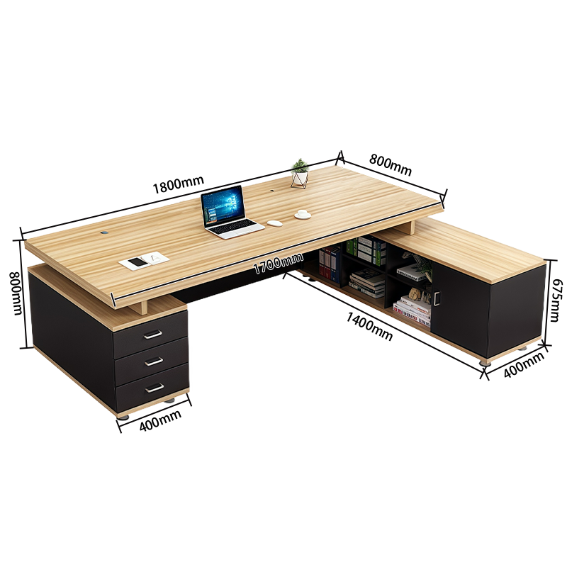 オフィスデスク エグゼクティブデスク 社長机 ワークデスク 事務用 配線穴 大容量収納 木目調 幕板付き カスタマイズ可能 LBZ-N007