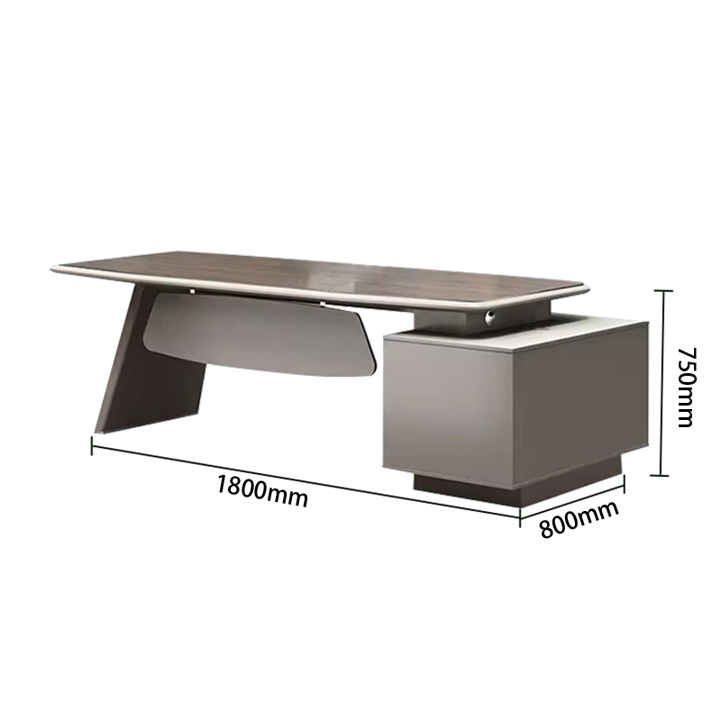 ワークデスク オフィスデスク エグゼクティブデスク 社長机 配線ボックス ダイヤル錠 ウォールナット カスタマイズ可能 LBZ-N019