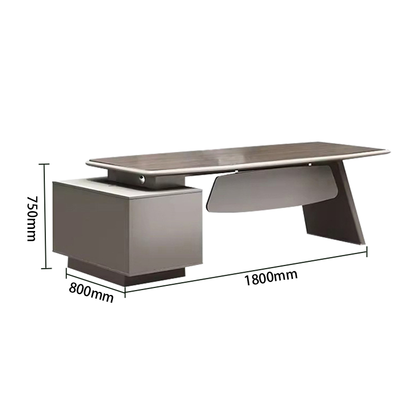 ワークデスク オフィスデスク エグゼクティブデスク 社長机 配線ボックス ダイヤル錠 ウォールナット カスタマイズ可能 LBZ-N019