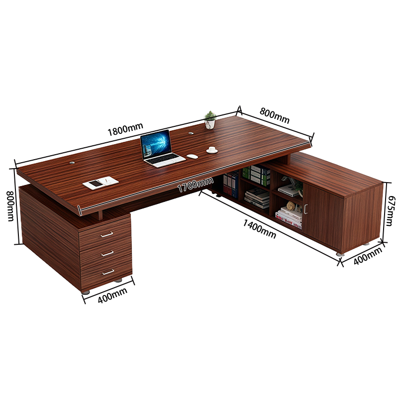 オフィスデスク エグゼクティブデスク 社長机 ワークデスク 事務用 配線穴 大容量収納 木目調 幕板付き カスタマイズ可能 LBZ-N007