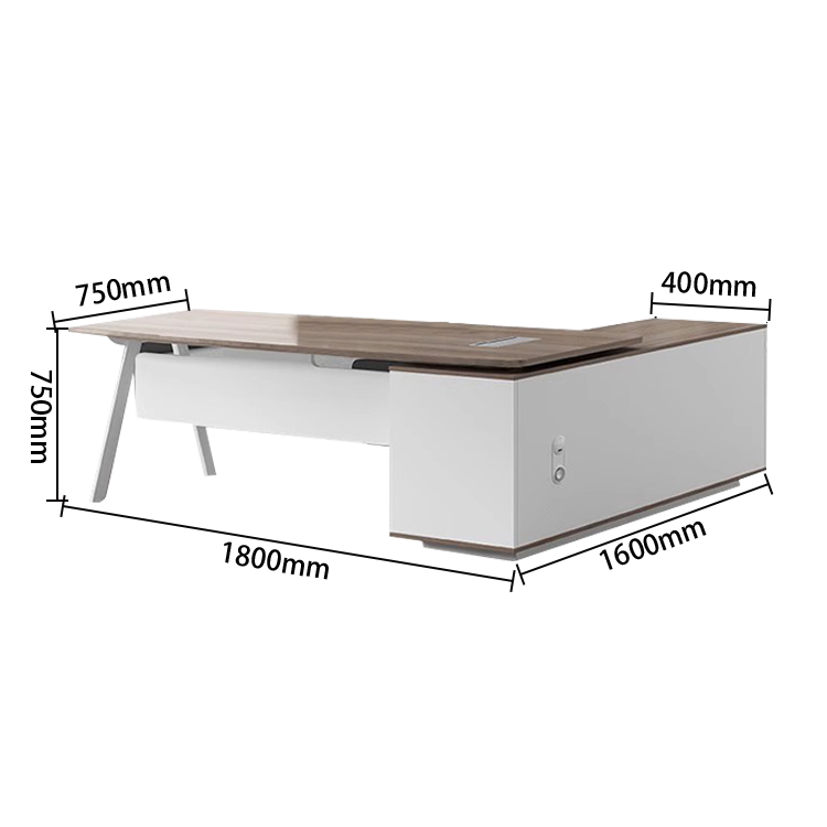 デスク オフィスデスク エグゼクティブデスク 事務机 キャビネット ダイヤル錠 幕板付き 配線ボックス カスタマイズ可能 LBZ-N001