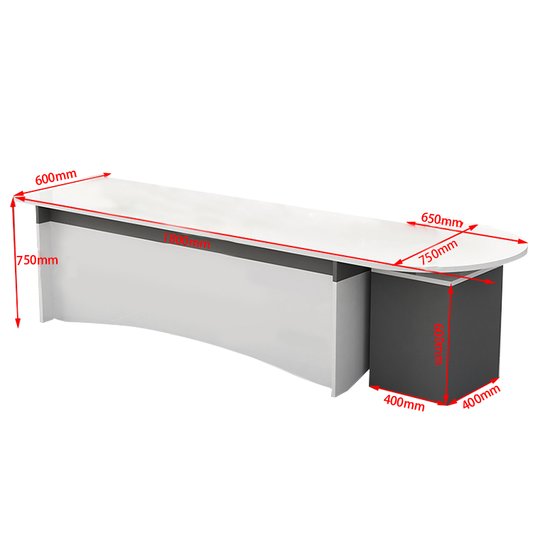 ワークデスク オフィスデスク エグゼクティブデスク 社長机 R加工 引き出し 幕板 シンプル ホワイト カスタマイズ可能 LBZ-N009